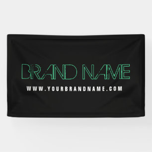 Neon Look Green Black Modern Markenname Banner