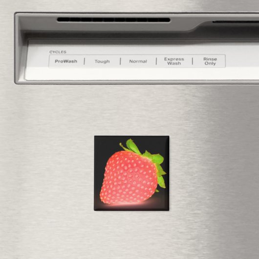 Neon Look Red Erdbeeren schwarzer Magnet (In Situ (Geschirrspüler))