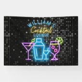 Neon Look Retro Cocktail Lounge Bar Banner (Horizontal)