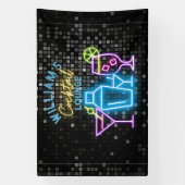 Neon Look Retro Cocktail Lounge Bar Banner (Vertikal)