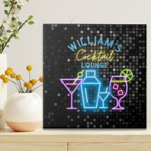 Neon Look Retro Cocktail Lounge Bar Fliese