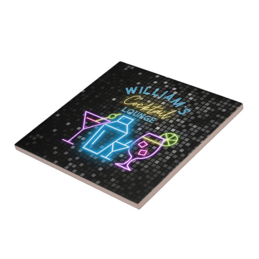 Neon Look Retro Cocktail Lounge Bar Fliese (Seite)