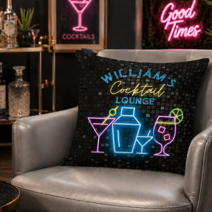 Neon-Look Retro-Cocktail-Lounge-Bar Kissen