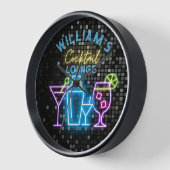 Neon Look Retro Cocktail Lounge Bar Uhr (Winkel)