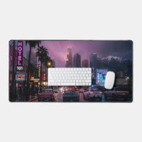 Neon Los Angeles Regen Cyberpunk Retro