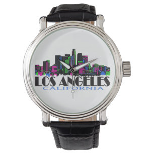 Neon Los Angeles Skyline Armbanduhr