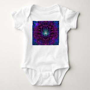 Neon Lotus Blume Boho Print Baby Strampler