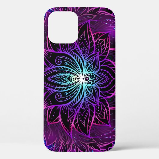 Neon Lotus Blume Boho Print Case-Mate iPhone Hülle (Rückseite)