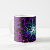 Neon Lotus Blume Boho Print Kaffeetasse (Vorderseite Links)