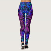 Neon Lotus Blume Boho Print Leggings (Rückseite)