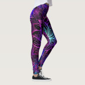 Neon Lotus Blume Boho Print Leggings (Rechts)
