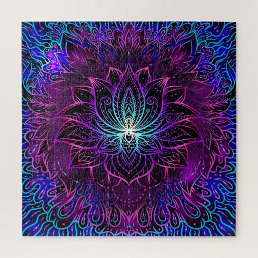 Neon Lotus Blume Boho Print Puzzle (Vertikal)