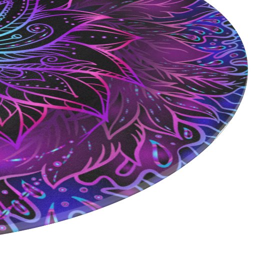 Neon Lotus Blume Boho Print Schneidebrett (Ecke)