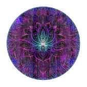 Neon Lotus Blume Boho Print Schneidebrett (Vorderseite)