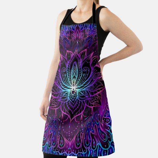 Neon Lotus Blume Boho Print Schürze (InSitu)