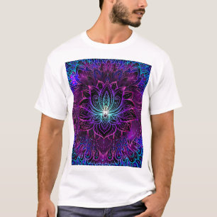 Neon Lotus Blume Boho Print T-Shirt