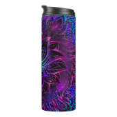 Neon Lotus Blume Boho Print Thermosbecher (Nach rechts gedreht)