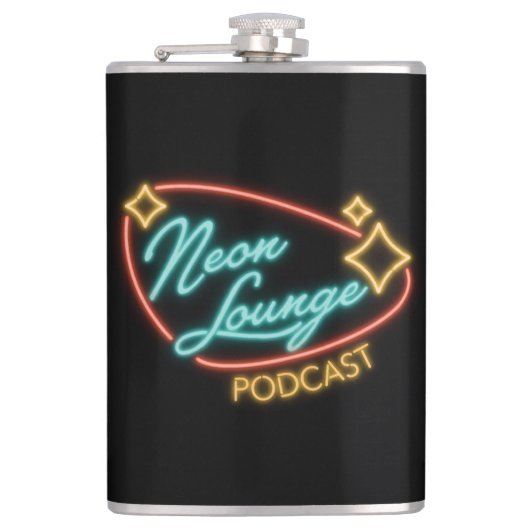 Neon Lounge Logo Flasche Flachmann (Vorderseite)