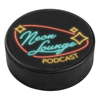 Neon Lounge Logo Hockey Puck