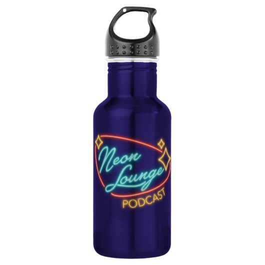 Neon Lounge Logo isolierte Wasserflasche (Vorderseite)