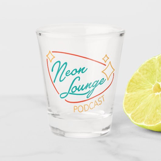 Neon Lounge Logo Schnapsglas (Vorderseite)