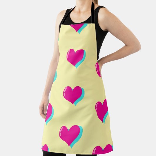 Neon Love Retro Vaporwave Hearts Fun Schürze (InSitu)