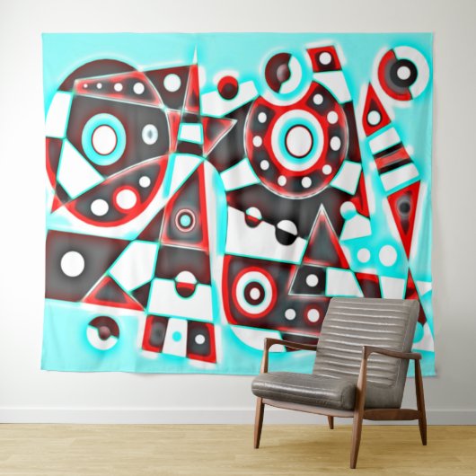 Neon Machine No. 5 Tapestry Wandteppich (Beispiel (Horizontal))