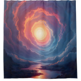 Neon-Maelstrom – Ätherische Wolken-Spirale Neon-Du Duschvorhang