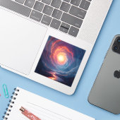 Neon Maelstrom - Square Vinyl Aufkleber (Laptop mit iPhone)