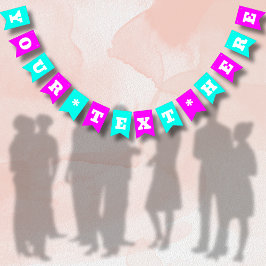 Neon Magenta und türkisfarbene Farbe | Benutzerdef Wimpelkette