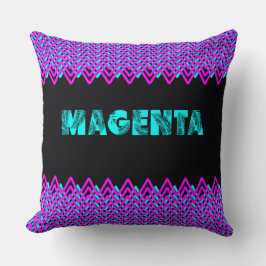 Neon Magenta Zickzack Throw Kissen