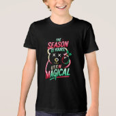 Neon Magical Christmas Bear Boys Fun Kids’ Winter Tri-Blend Shirt (Vorderseite)