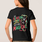 Neon Magical Christmas Bear Boys Fun Kids’ Winter Tri-Blend Shirt (Rückseite)