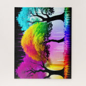 Neon Majestic Rainbow Forest Dream Puzzle (Vertikal)