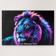 Neon Majesty Vibrany Künstlerische Löwe farbenfroh