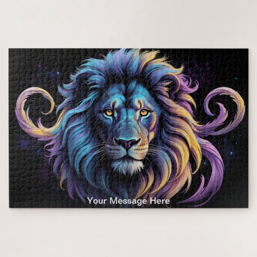 Neon Majesty Vibrany Leo Lion Colorful Wildlife Puzzle (Horizontal)