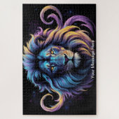 Neon Majesty Vibrany Leo Lion Colorful Wildlife Puzzle (Vertikal)