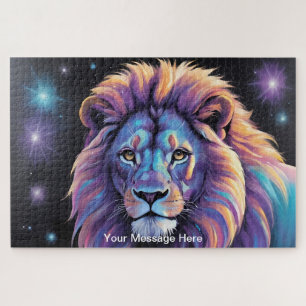 Neon Majesty Vibrany Lion Colorful Wildlife Puzzle