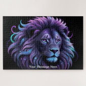 Neon Majesty Vibrany Lion Colorful Wildlife Puzzle (Horizontal)