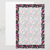 Neon Makeup-Muster Briefpapier (Vorne/Hinten)