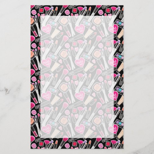 Neon Makeup-Muster Briefpapier (Vorderseite)