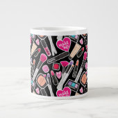 Neon Makeup-Muster Jumbo-Tasse (Vorderseite)