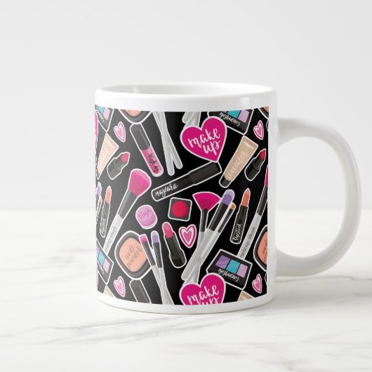 Neon Makeup-Muster Jumbo-Tasse (Rechts)