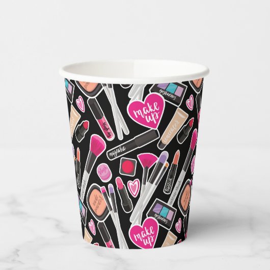 Neon Makeup Muster Pappbecher (Links)