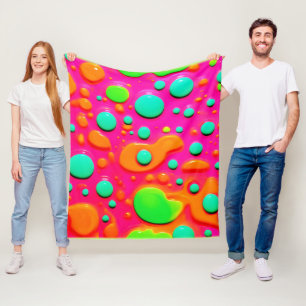Neon-Mal-Blasen-Kunst Fleecedecke