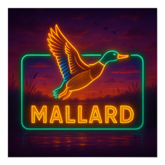 Neon Mallard Poster (Vorderseite)