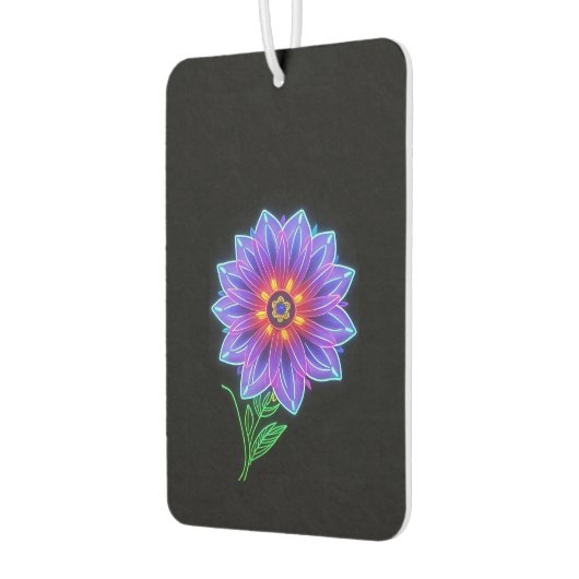 Neon Mandala Blume über dunklen Hintergrund Autolufterfrischer (Links)