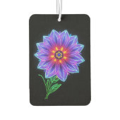 Neon Mandala Blume über dunklen Hintergrund Autolufterfrischer (Rückseite)