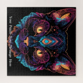 Neon Mandala Cat Puzzle (Horizontal)