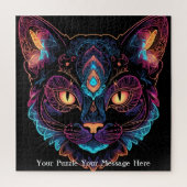 Neon Mandala Cat Puzzle (Vertikal)